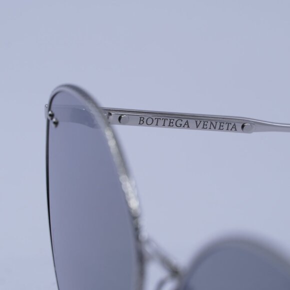Bottega Veneta BV0259S 002 Sunglasses Silver Cat Eye Frame, Silver Lenses